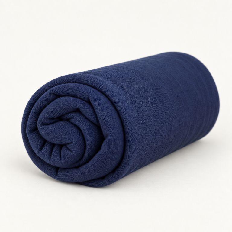 Hijab jersey coton bleu marine roulé — Zayna Modeste