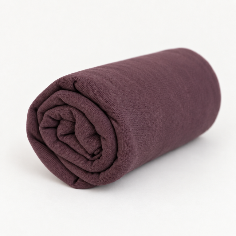 Hijab jersey coton prune roulé — Zayna Modeste