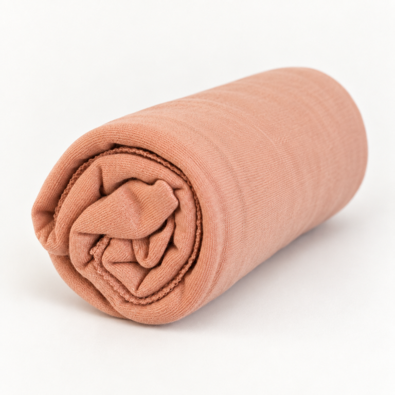 Hijab jersey coton pêche pastel roulé — Zayna Modeste